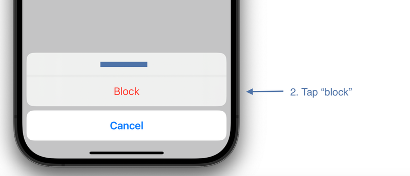 Step 2: Tap the 'Block' button