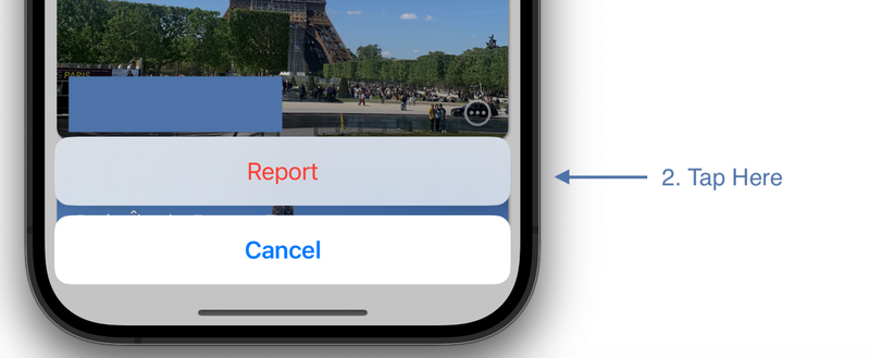 Step 2: Tap the 'Report' button